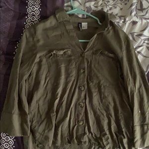 H&M’s army green flannel-ish jacket shirt